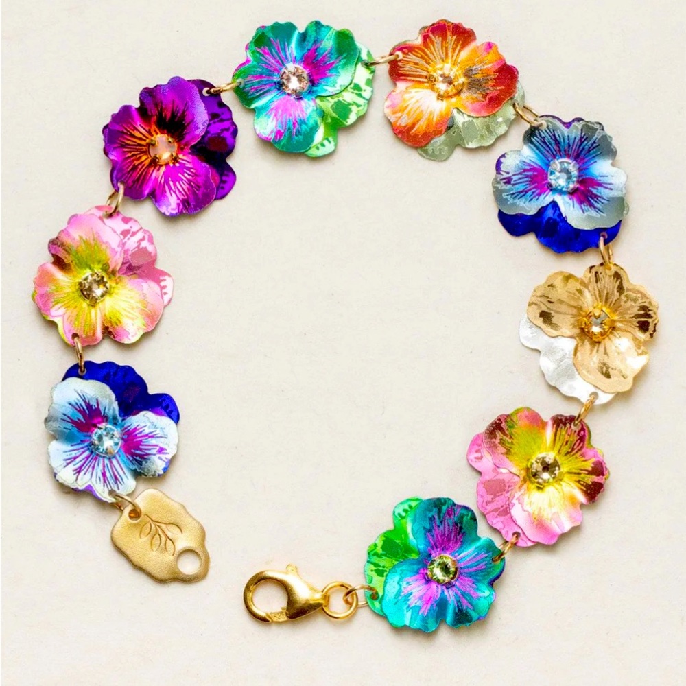 Holly Yashi Pansy Bracelet Niobium NWOT
